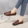 Comercio Exterior Talla Grande Suela Suave Antideslizante Conjunto Perezoso Versátil Punta Redonda Forro de Felpa Cálido Planos Sin Cordones para Personas de Mediana Edad y Mayores