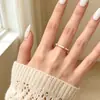 Anillo abierto de esmalte color macarrón para mujer, ajustable y apilable, anillo para dedo índice, aleación incrustada con circón, accesorio de moda y único