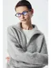 Silueta Casual Relajada Cuello en V Prendas de Punto Suéter de Mohair Prendas de Punto de Manga Larga para Mujer