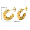 Novedad 2024 Pendientes de Acero Inoxidable con Forma de C y Circonita Blanca Diseño de Personalidad Pendientes Chapados en Oro Pendientes Elegantes para Mujer