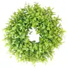 Folhas de Eucalipto Círculo de Flores Artificiais Material Pe Flores Artificiais Plantas Simuladas Evento de Festa ao Ar Livre Decoração de Jardim