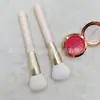 Brocha de Rubor Individual de Albaricoque con Mango Corto Conveniente Brocha para Contorno de Polvo Suelto Brocha de Maquillaje No Absorbe el Polvo Brocha de Maquillaje para Principiantes Súper Suave