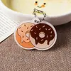 Pingente de corrente de contas de doce acrílico de desenho animado acessório de mochila decoração de estojo