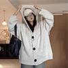 Suéter tipo cárdigan de punto con capucha y suave cera de estilo coreano para mujer, otoño e invierno 2024, nueva chaqueta holgada y adelgazante a la moda