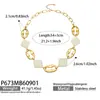 Colar feminino europeu e americano transfronteiriço oval oco resina aço inoxidável banhado a ouro 18k simples nicho estilo resort de luxo