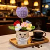 Muñecas de plantas tejidas a mano transfronterizas, decoraciones de plantas tejidas, flores artificiales de ganchillo para fiestas