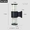 Lámpara de pared exterior doble cabezal arriba y abajo luminosa plástico portalámparas E27 impermeable exterior lámpara de jardín lámpara de pared