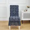Nueva Funda de Silla con Falda Jacquard Tridimensional para Uso en Hogar y Restaurante, Funda de Silla de Comedor Mismo Estilo con Respaldo y Cojín de Asiento Integrados