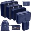 Set de Bolsas de Almacenamiento para Viaje, Set de 11 Piezas para Viajes de Negocios, Bolsas de Almacenamiento con Cordón para Ropa, Bolsas de Almacenamiento Plegables de Malla para Maquillaje y Artículos de Tocador