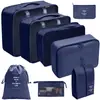 Set organizador de viaje premium, incluye 11 piezas: bolsas para guardar ropa, bolsas con cordón, bolsas para cosméticos y artículos de tocador, y bolsas de malla plegables para almacenamiento