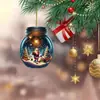 Producto Nuevo Transfronterizo Acrílico Plano Papá Noel Botella de los Deseos Adornos Colgantes para Árbol de Navidad Decoraciones Navideñas