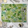Hojas Verdes posavasos para plato de restaurante occidental
