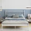 Cama moderna minimalista con estructura de hierro, cama doble reforzada de 1,8 m, cama de hierro forjado estilo nórdico, cama de hierro plegable, cama individual de 1 m