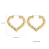 Pendientes Grandes de Oro de 14K con Forma de Corazón Exagerados Nudo de Bambú Pendientes de Botón con Forma de Corazón de Melocotón Juego de Tres Piezas Redondo Grande, Mediano y Pequeño Transfronterizo Europeo y Americano