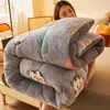 Manta de fleece grossa dupla face para inverno, colcha quente para dormitório, fleece de floco de neve, tamanhos individual e de casal, adequada para dormitórios estudantis
