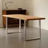 Mesa grande de una sola pieza de madera maciza, escritorio de oficina moderno minimalista, mesa de conferencias para sala de reuniones, mesa rectangular comercial para computadora