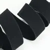 Cinta de poliéster de tejido plano negro, banda elástica de sarga doble de alta elasticidad multiancho, fabricante de textiles para el hogar, bolsos y accesorios de vestimenta