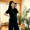 Ropa de Maternidad Estilo Coreano Nuevo Verano Manga Corta Irregular Cordón Cuello Redondo Camiseta Talla Grande Top Que Cubre el Vientre y No Muestra el Embarazo