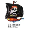 Nuevo modelo de aluminio de barco pirata globo barco pirata forma de calavera globo decoración para fiesta de Halloween