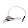 Panel Trasero Doble USB para Caja de Computadora de Escritorio, Cable de Extensión de Placa Base de Doble Puerto 2.0 para Ranura PCI