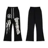 Sudadera con capucha y estampado de Estrella del Infierno Retro Americano Desgastado Pantalones Casuales Sueltos Hip-Hop Traje de Pareja para Hombres y Mujeres