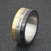 Anillo de Calendario Personalizado de Acero Inoxidable Estilo Europeo y Americano con Anillo de Fecha Giratorio de 8 mm con Números Romanos Ingleses y Árabes de Tres Colores para Mujer