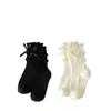Calcetines de Encaje de Princesa para Primavera y Otoño Estilo Coreano Algodón para Bebé Niñas Calcetines de Media Pantorrilla de Moda Niños Lolita