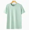 Nueva camiseta de algodón de manga corta estilo romano para hombre, color liso, corte holgado, top versátil de moda de manga corta, secado rápido