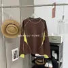 Camiseta Manga Raglan Estilo Casal Masculina e Feminina para Uso Externo com Combinação de Cores Manga Longa 8884