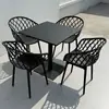 Juego de Mesa Redonda Pequeña y Sillas de Acero al Carbono Sencillo para Ocio en Balcón, Mesa de Reuniones, Área de Descanso, Cafetería de Té con Leche al Aire Libre, Mesa de Comedor al Aire Libre