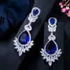Versión coreana de súper flash micro incrustaciones de circonita AAA pendientes de gota de agua pendientes de alta gama para cena joyería al por mayor Corea del Sur