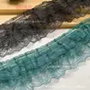 Ribete de Volantes de Encaje de Tres Capas de 9.5cm de Ancho DIY Lolita Falda Extendida Vestido para Muñeca Accesorios de Encaje Hechos a Mano