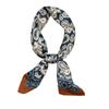 Bufanda de Seda Satomi Ishihara Bufanda Cuadrada Pequeña para Mujer Bufanda Retro Flor de Anacardo Azul Oscuro Bufanda para la Cabeza Headband Ami Caqui
