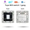 Interruptor Tuya Wifi Tipo 86 Estándar Europeo y Módulo de Función Combinación de Enchufe Estilo Alemán con Panel de Vidrio Gris Inteligente