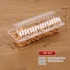 Caixa de embalagem plástica transparente para bolo de pêssego caixa de embalagem para biscoito pão bolo caixa de embalagem plástica descartável PET para confeitaria