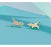 Pendientes Estilo Coreano de Una Semana Lindos Pendientes de Perro Dinosaurio Simples Personalizados Cobre Blanco Chapado en Plata Pendientes de Animales Mini