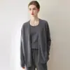Cardigan de Punto Elegante de Moda para Mujer Konsaini Hilo 100% Cachemir Puro Abrigo Casual Holgado