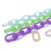 Accesorios de joyería a granel para bricolaje, cadena de plástico acrílico transparente esmerilado, cadena para bolso, cadena con hebilla de 16 x 27, anillo abierto