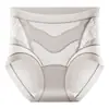 # 2619 # Bragas Sexy de Encaje de Seda de Hielo para Mujer, Sin Costuras, Alta Elasticidad, Control de Abdomen, 10A, Entrepierna Extendida, Cómodas, Ajustadas a la Cadera, Transpirables