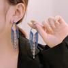 Brincos Irregulares de Geometria Diamante Agulha de Prata Brincos de Corrente com Garras de Diamante Exagerados Europeus e Americanos Brincos de Personalidade Brincos de Temperamento