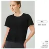 Top de Yoga Delgado de Verano para Mujer, Camiseta Deportiva de Manga Corta Transpirable de Secado Rápido, Cubierta de Fitness con Cuello Redondo para Running, Entrenamiento, Pilates