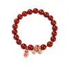 Pulseira de Contas de Ágata Vermelha Natural para Mulheres, Luxo Leve, Sensação de Alta Qualidade, Novo Estilo Chinês, Contas Budistas, Pulseira de Joia, Atacado Mais Vendido