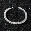 Collar de Cadena de Empalme Cuadrado de Diamantes Completos Estilo Hip-Hop para Hombres Europeos y Americanos