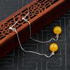 Soporte para pendientes de Plata de Ley 925 Alambre largo para oreja Soporte vacío Accesorios para pendientes DIY Redondo Inlay Simple Literario Perlas de imitación 6-10