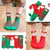 Meias de Natal Infantis Transfronteiriças para Meninas e Meninos no Outono e Inverno, Tamanhos Pequeno, Médio e Grande, Meias de Natal Vermelhas Festivas com Desenhos, Meias Curtas para Bebês