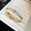 Moda Transfronteriza Europea y Americana Forma de Serpiente de Circonita Pulsera Geométrica Lujo Ligero Sensación de Alta Gama Pulsera Diseño de Nicho Joyería de Mano de Moda para Mujeres