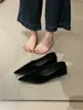 Temporada de Primer Encuentro~Tacones altos de terciopelo suave estilo francés con escote en V y punta fina para mujer, sencillos y elegantes, adecuados para el trabajo, efecto adelgazante, zapatos de salón bajos