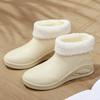 Botas de lluvia británicas para mujer, nuevas botas de lluvia de moda impermeables planas casuales antideslizantes para trabajo de cocina, lavado de coches, zapatos de goma para compras de comestibles