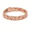 Artículo de Moda de Venta Caliente Transfronteriza: Pulsera Magnética Desmontable de una Sola Fila con Flor de Rosa Incrustada de Diamantes de Lujo para Parejas