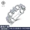 Anillo de Hebilla de Herradura de Plata S925 y Moissanita de Venta Caliente Europea y Americana, Anillo Estilo Cadena de Lujo Ligero, Directo de la Fábrica Fuente
